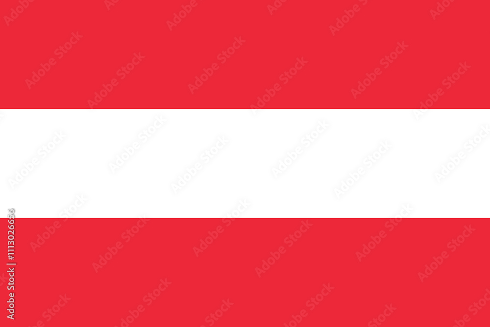 Austria flag in official colors, dimensions and aspect ratio. Vector flag symbolizing national pride, identity, heritage, patriotism and authority Austria flag in official colors, dimensions and aspect ratio. Vector flag symbolizing national pride, identity, heritage, patriotism and authority
