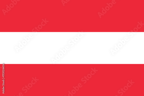 Austria flag in official colors, dimensions and aspect ratio. Vector flag symbolizing national pride, identity, heritage, patriotism and authority