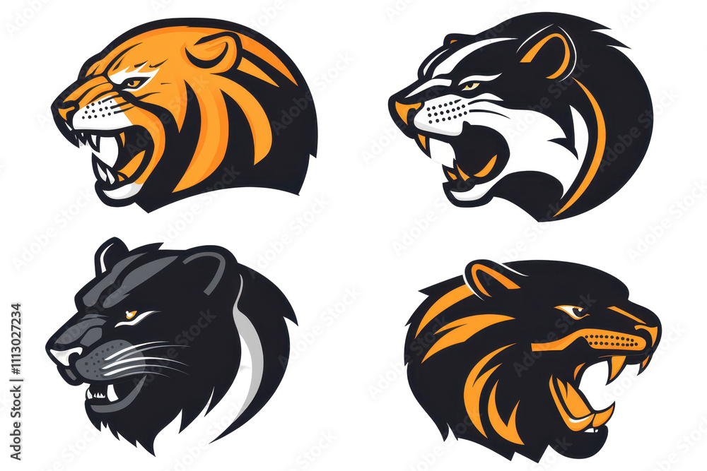 Logos with the heads of lions, tigers, jaguars and lynxes - for brands that want to dominate Logos with the heads of lions, tigers, jaguars and lynxes - for brands that want to dominate