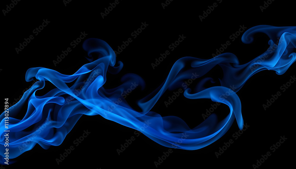 Abstract blue smoke swirls on a black background isolated with white highlights, png Abstract blue smoke swirls on a black background isolated with white highlights, png