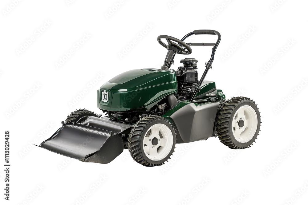 Professional zero-turn lawn mower on a pure white backdrop, ideal for yard work Professional zero-turn lawn mower on a pure white backdrop, ideal for yard work
