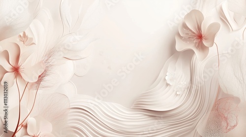 This wedding card template features a romantic sketch with pastel colors and modern elements.