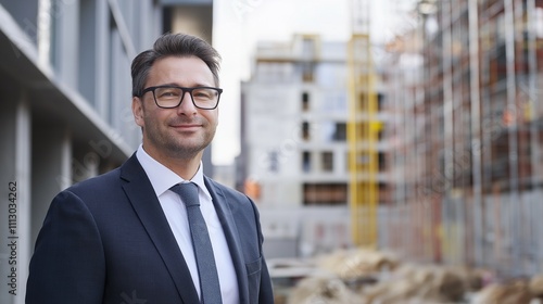 Wallpaper Mural Investor civil engineer portrait, construction manager at a construction site Torontodigital.ca