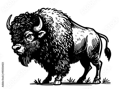 powerful bison standing proudly in artistic design