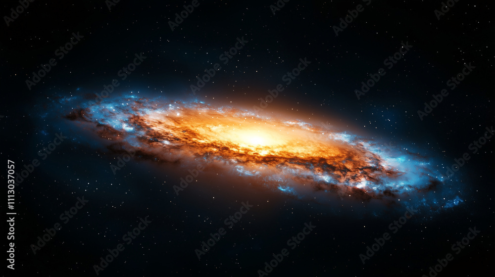 Obraz premium A distant galaxy with bright center