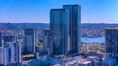 Photography Panorama Aerial view above Rhodes with views to Meadowbank and Olympic park and