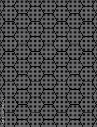 Hexagonal Grid Seamless Pattern with Minimalist Texture