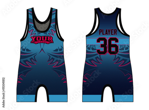 Wrestling singlets are designed with an elegant edgy and wild look. Sports gear template mockup perfect fit for all sports. The designs that go on casual wear, shirts, fashion apparel, and all kind 