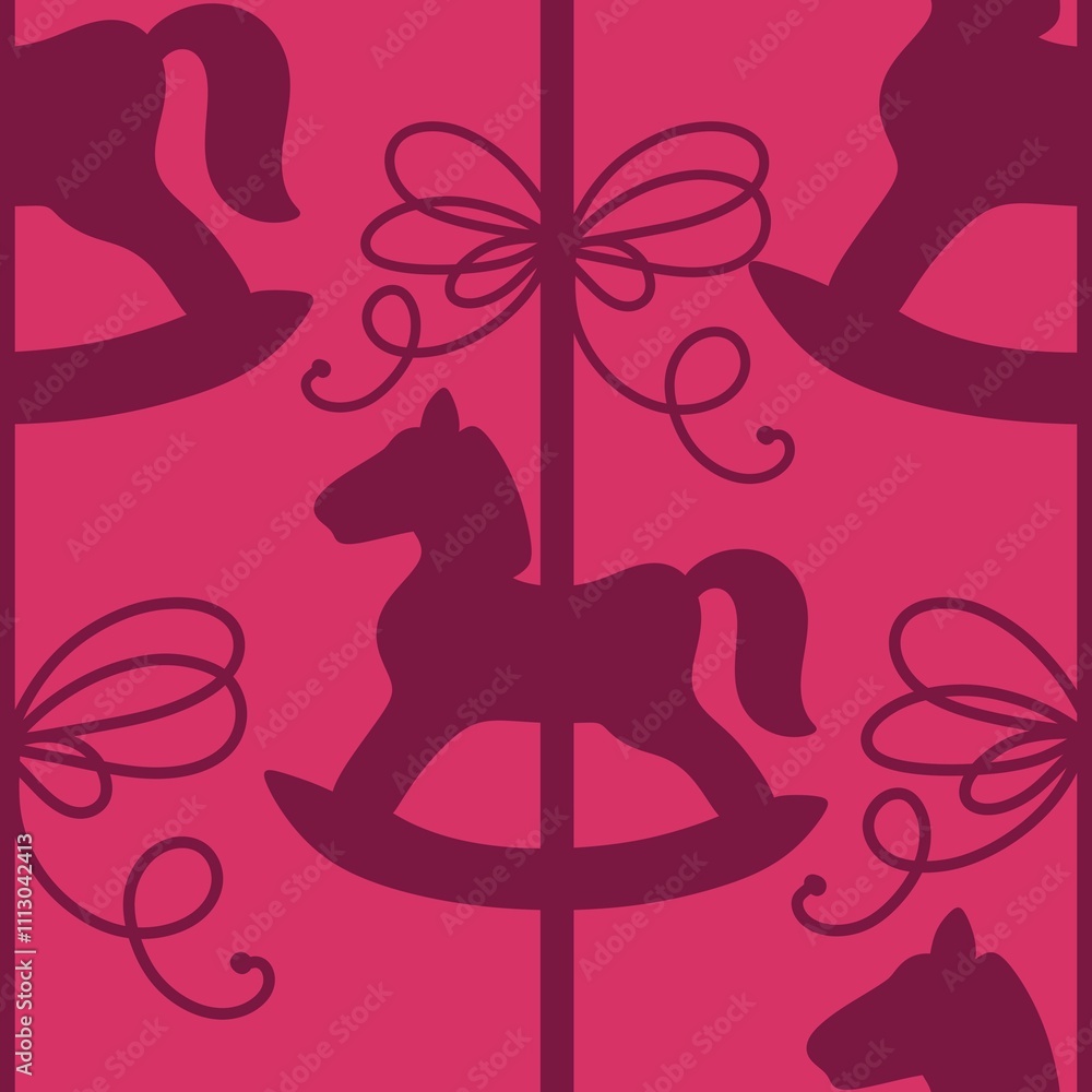 Naklejka premium Christmas animals seamless horse pattern for wrapping paper and fabrics