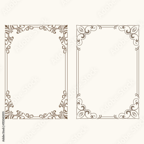 frame decorative corner square border frame border line greeting card invitation card product label