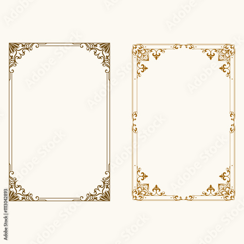 frame decorative corner square border frame border line greeting card invitation card product label