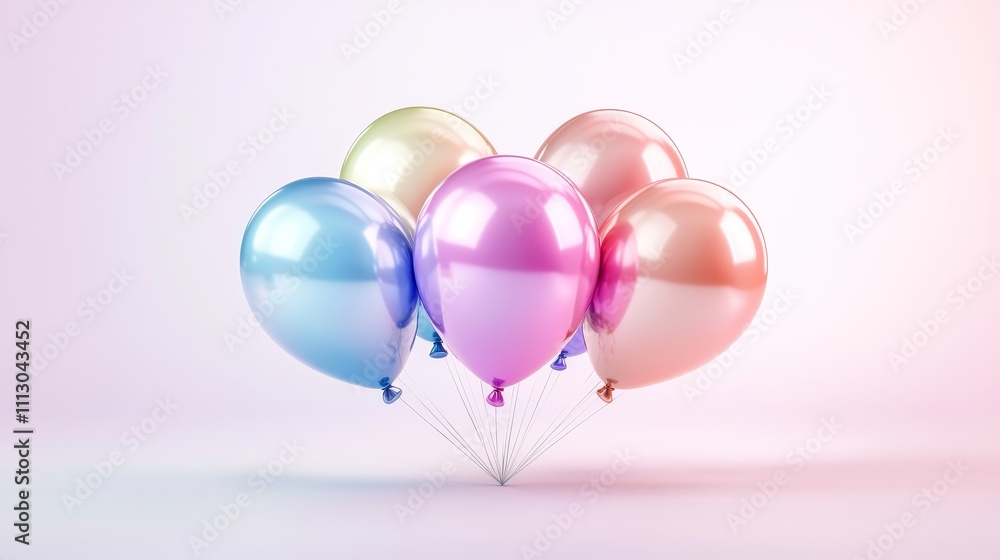 Cluster of vector balloons with gradient shading, vibrant rainbow colors, isolated on white, festive and eye-catching design Cluster of vector balloons with gradient shading, vibrant rainbow colors, isolated on white, festive and eye-catching design