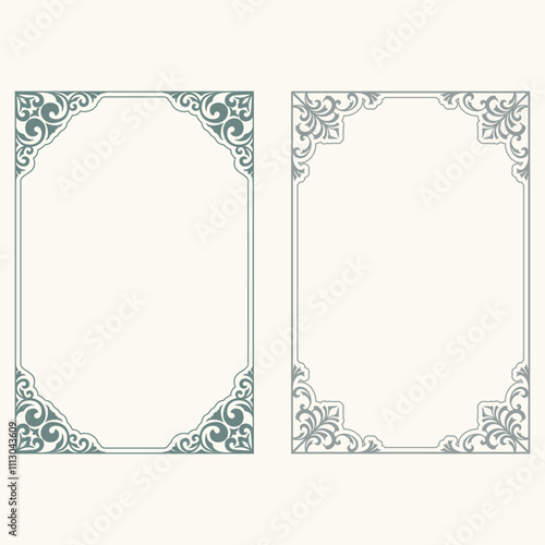 frame decorative corner square border frame border line greeting card invitation card product label