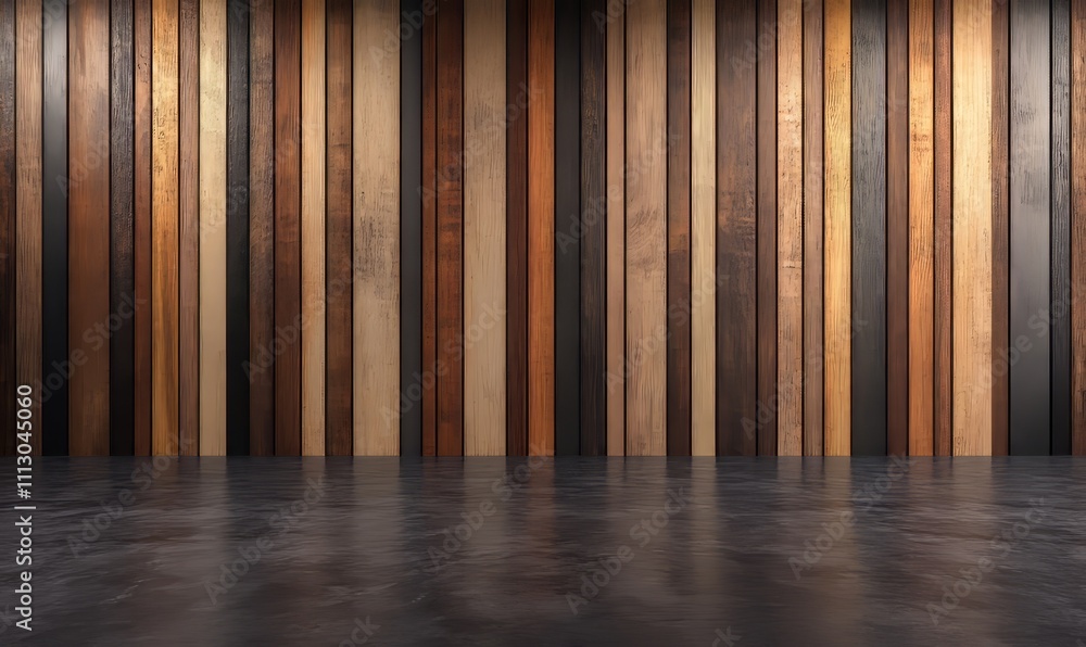 an empty room and wood panels wall background. an empty room and wood panels wall background.