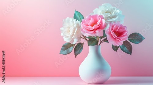 Pink Bouquet in White Vase