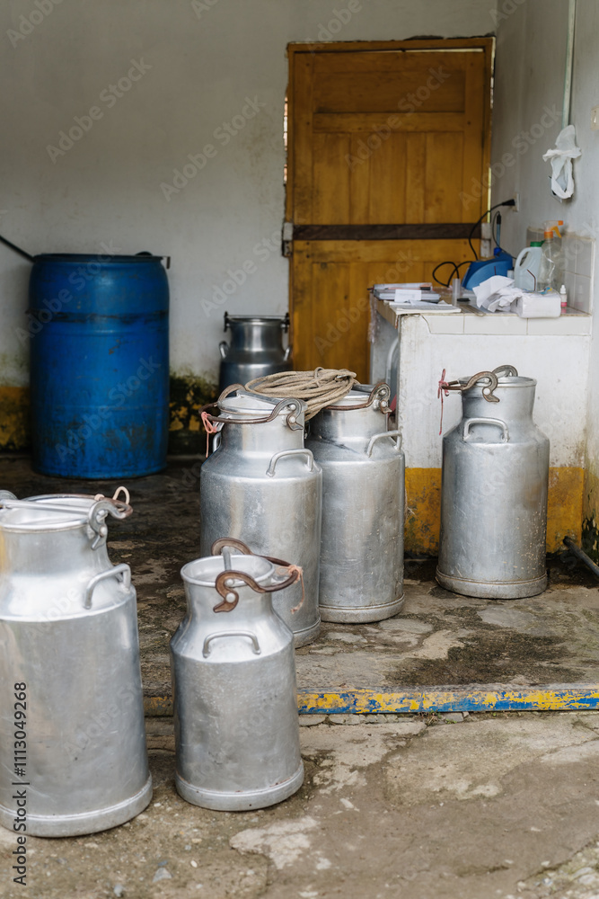 Fresh milk reception area in rural farming area Fresh milk reception area in rural farming area