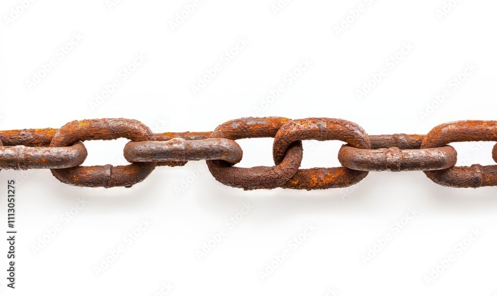 A close-up of a rusty chain against a white background, symbolizing strength and connection despite wear and age. A close-up of a rusty chain against a white background, symbolizing strength and connection despite wear and age.