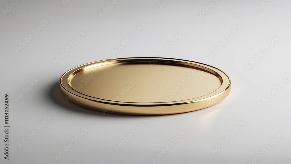 Golden coin digital rendering on white background Golden coin digital rendering on white background
