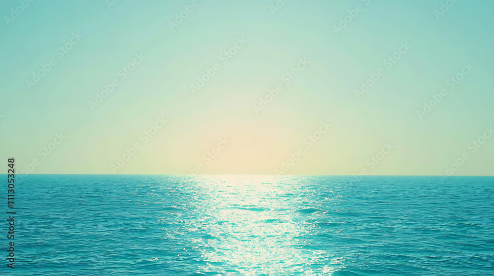 Fototapeta premium Serene Ocean Horizon at Sunrise