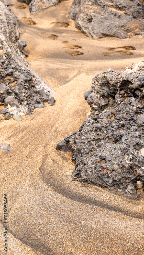 Abstract Sand, Rocks, and Footprints Abstract Sand, Rocks, and Footprints