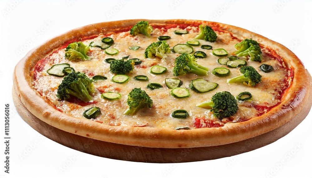 Vegetarian pizza on isolated white background Vegetarian pizza on isolated white background