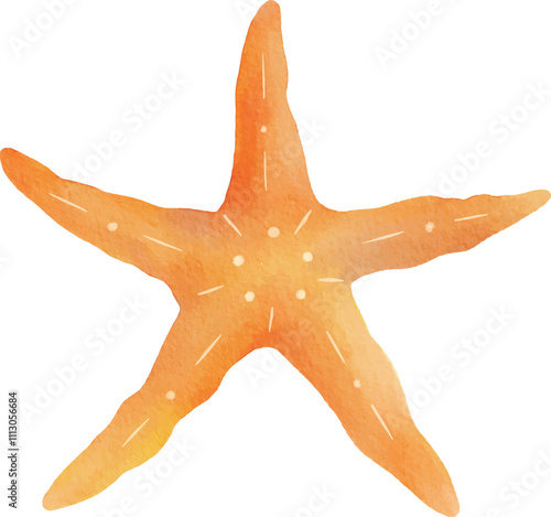 Watercolor painting of a Starfish, watercolor illustration, perfect for children's design
