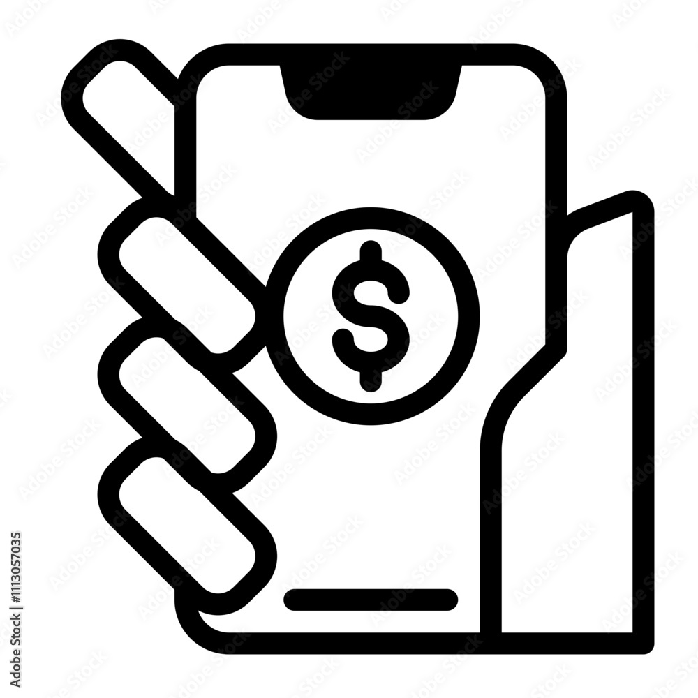 Payment with smartphone icon, online mobile payment Payment with smartphone icon, online mobile payment