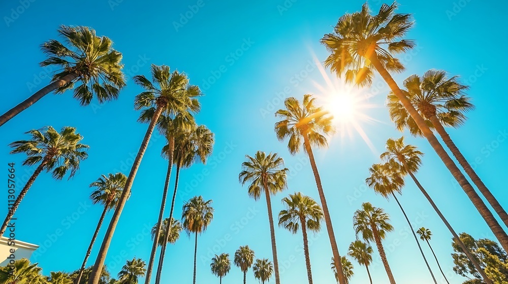 Fototapeta premium Sunny California Palms.