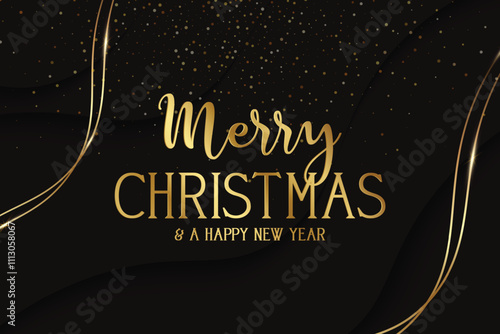 meery christmas and happy new year template banner with luxury background
