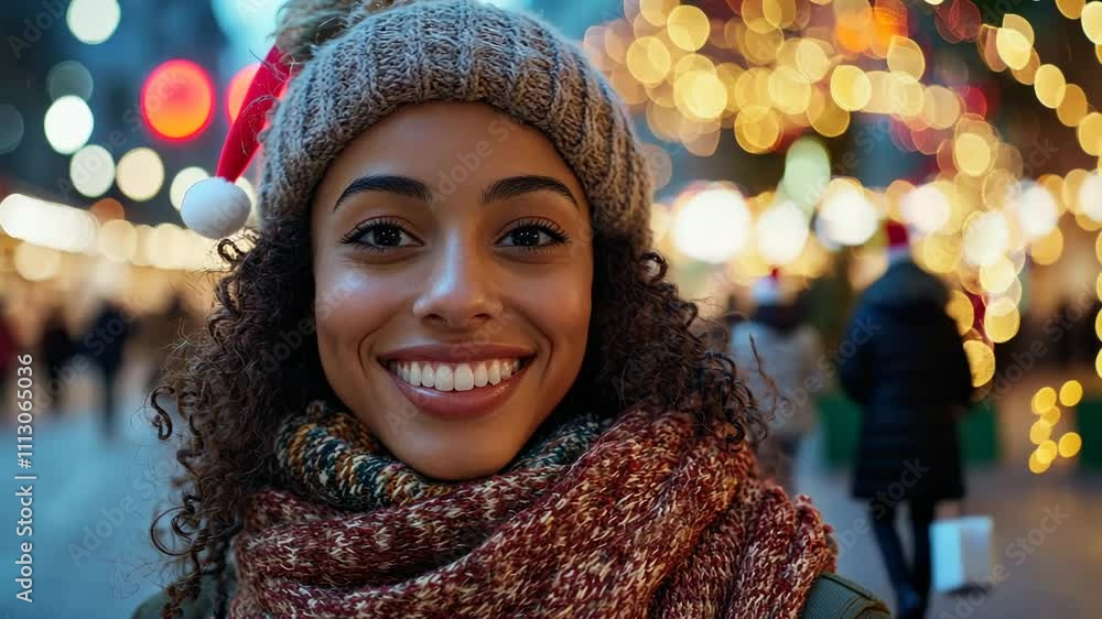 Joyful stroll through festive night market illuminated by warm bokeh lights Joyful stroll through festive night market illuminated by warm bokeh lights