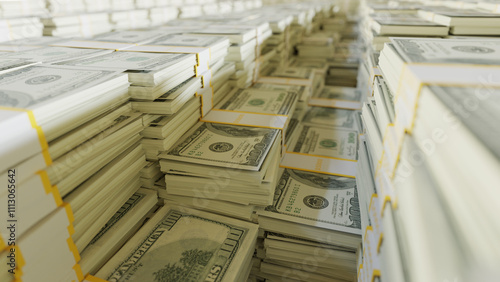 Dollars inside a bank 
