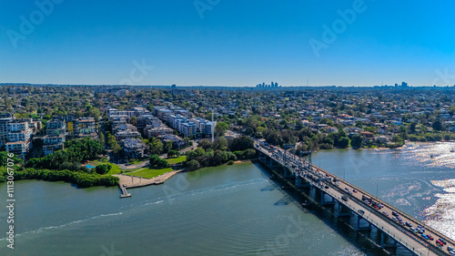 Photography Panorama Aerial view above Rhodes with views to Meadowbank and Olympic park and