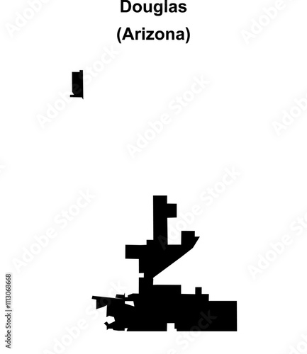 Douglas (Arizona) blank outline map