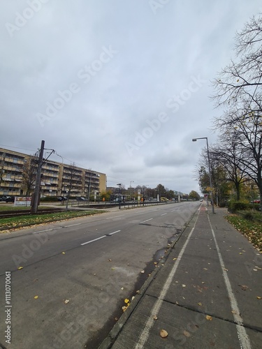 eine Strasse mit Wolkenhimmel in Berlin Hellersdorf/Marzahn photo