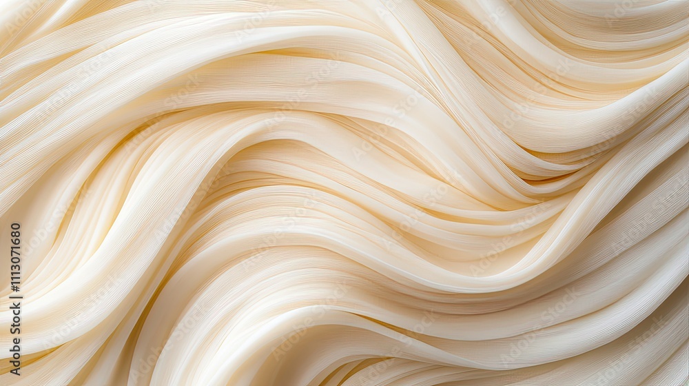 Fototapeta premium Close-up view reveals kataifi dough's fine texture, showcasing elegant, delicate strips arranged in a visually appealing manner