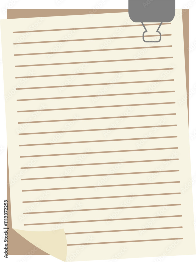 Obraz premium Blank notebook lined paper with paper clip