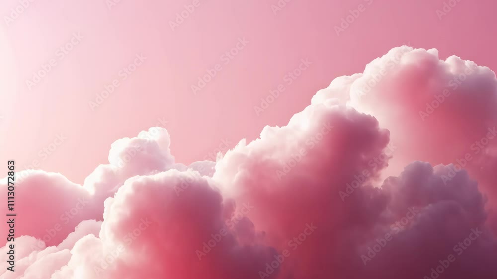 Fluffy pink clouds in a serene sky Fluffy pink clouds in a serene sky