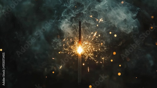 Wallpaper Mural A Single Burning Sparkler Against A Dark Background Torontodigital.ca