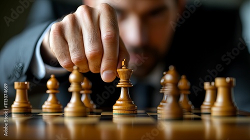 Wallpaper Mural Businessman Strategically Moving Chess King Piece Torontodigital.ca