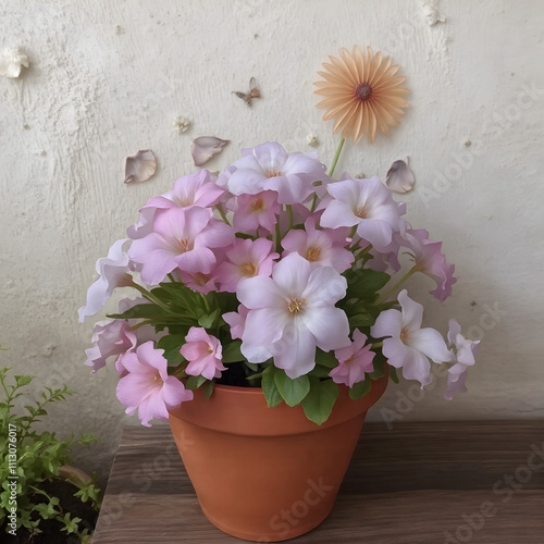 Wallpaper Mural Una linda maceta con hermosas flores naturales Torontodigital.ca