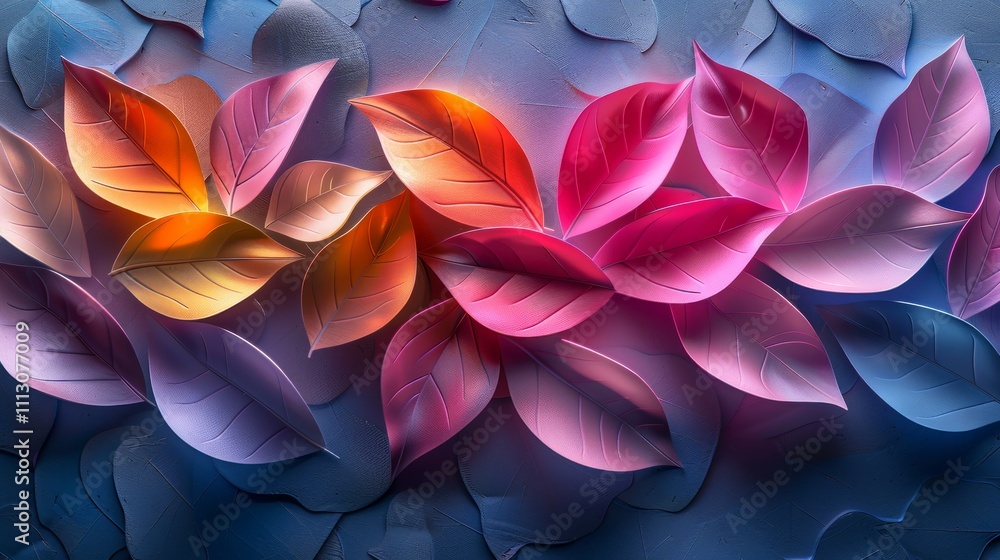 Vibrant autumn leaves in warm and cool tones arranged artfully. Vibrant autumn leaves in warm and cool tones arranged artfully.