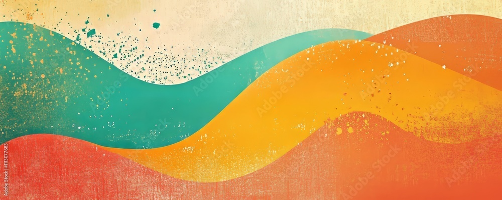 Retro grainy gradient background noise texture effect summer poster design orange teal green pink abstract wave pattern Retro grainy gradient background noise texture effect summer poster design orange teal green pink abstract wave pattern