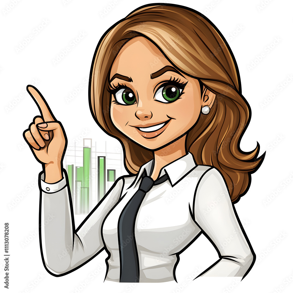 Businesswoman Pointing at Chart Success Growth Businesswoman Pointing at Chart Success Growth