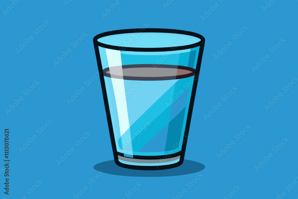 a glass of water vector art illustration a glass of water vector art illustration