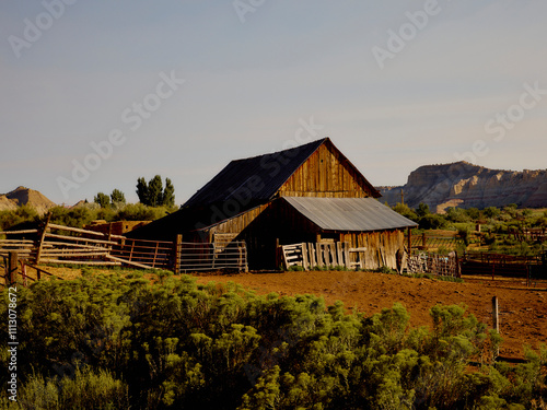 A quiet dilapidated barn photo