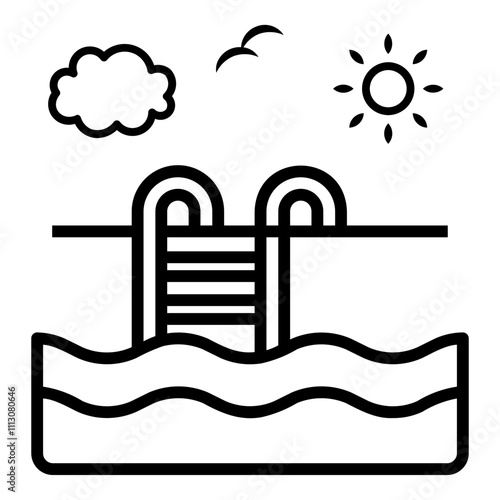 swimming Line Icon