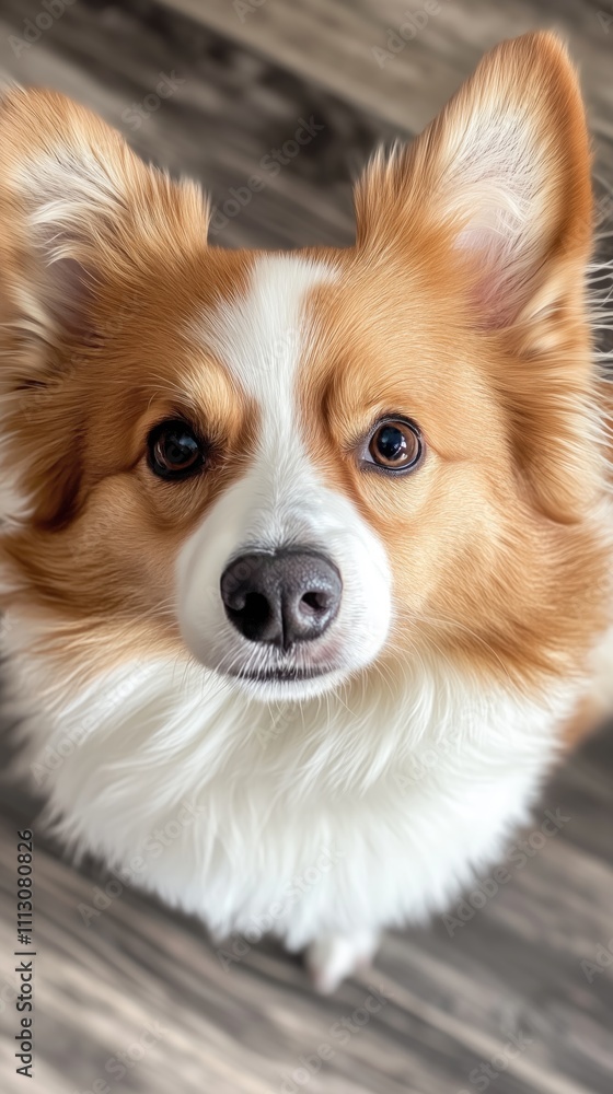 A close-up of a fluffy dog with a curious expression. A close-up of a fluffy dog with a curious expression.