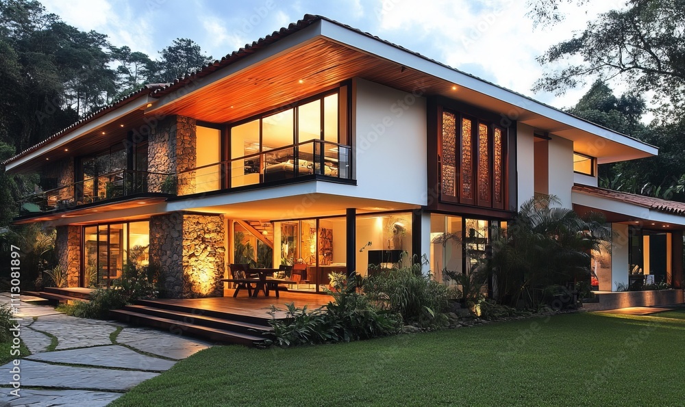 Inviting house's exterior design. Inviting house's exterior design.