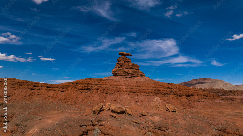 MARCH 2024, MEXICAN HAT, UTAH - view of famous MARCH 2024, MEXICAN HAT, UTAH - view of famous