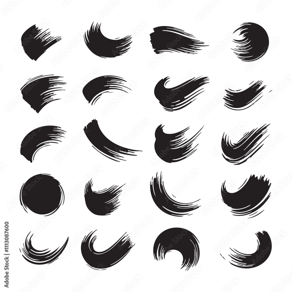 Fototapeta premium Silhouette Set of Brush Strokes vector